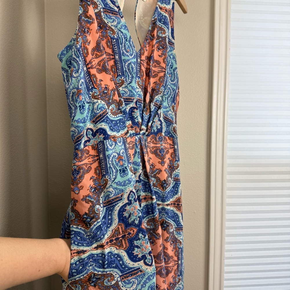 Anthropologie‎ Maeve Medallion 100% Silk Cutout Maxi Dress Size 12 resort wear - Picture 3 of 15
